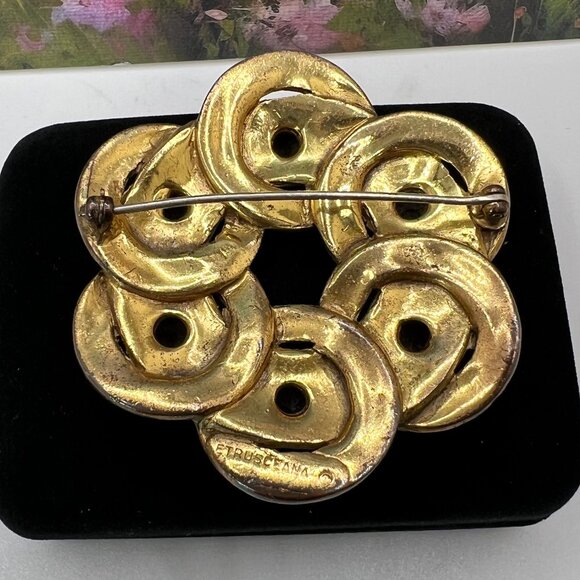 Rice Weiner Etrusceana Rhodium Plated Wreath Brooch 1940s - Picture 4 of 5